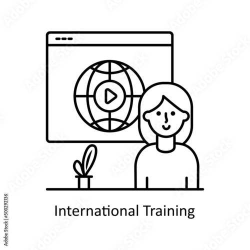 International Training vector Outline Icon Design illustration. Training Symbol on White background EPS 10 File