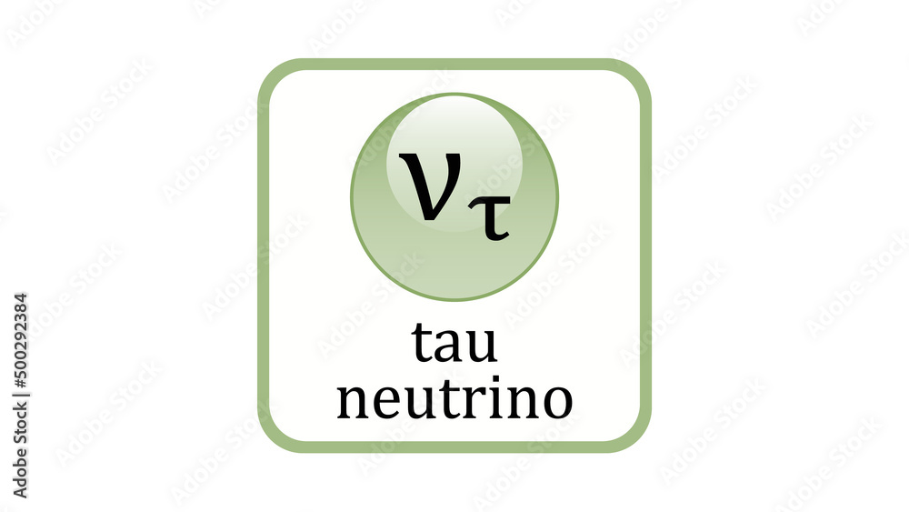 Tau neutrino icon. Standard Model of Elementary Particles vector design Tau neutrino icon. Standard Model of Elementary Particles vector design