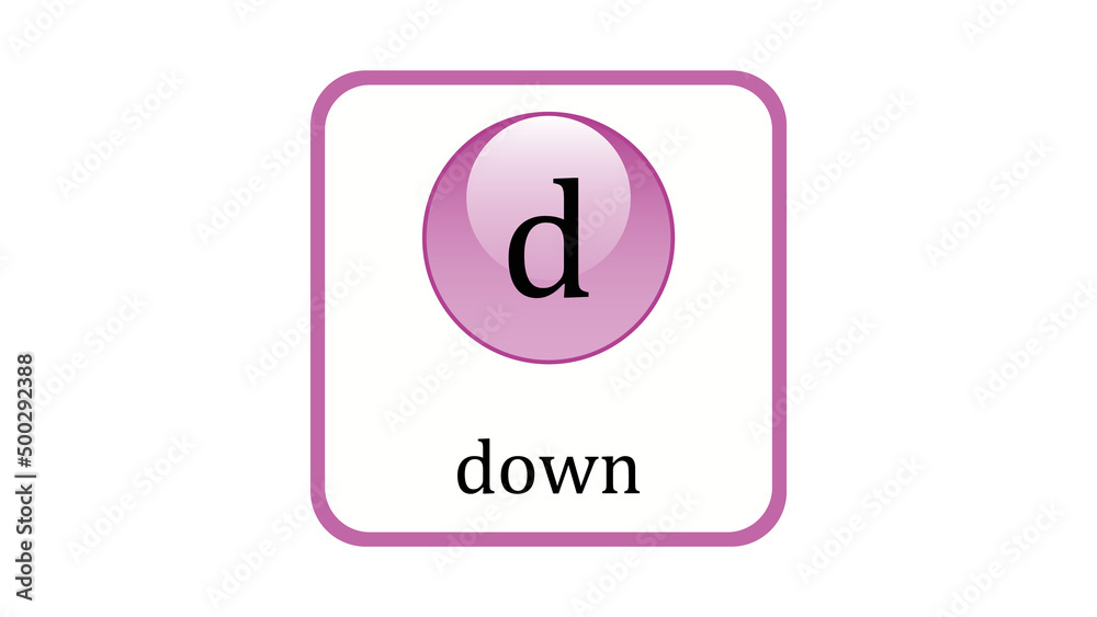 Down quark icon. Standard Model of Elementary Particles vector design Down quark icon. Standard Model of Elementary Particles vector design