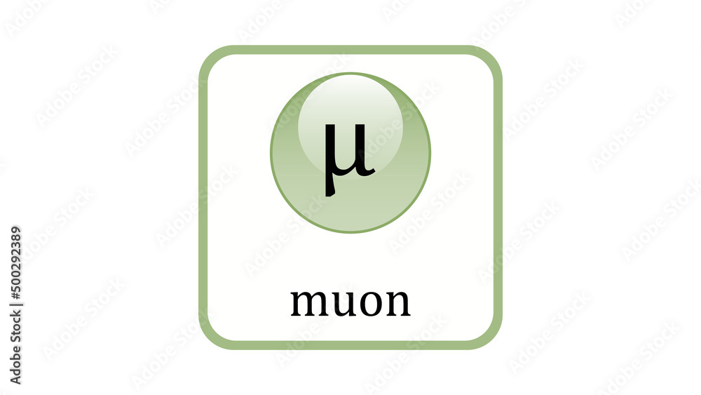 Muon icon. Standard Model of Elementary Particles vector design Muon icon. Standard Model of Elementary Particles vector design