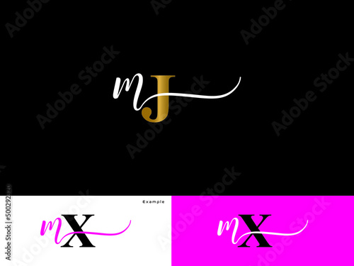 Fashion MJ Logo Icon, Typography Mj jm Signature Letter Logo Image Design For your brand