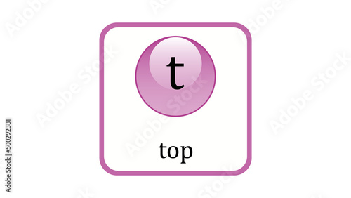 Top quark icon. Standard Model of Elementary Particles vector design