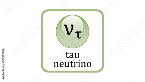 Tau neutrino icon. Standard Model of Elementary Particles vector design