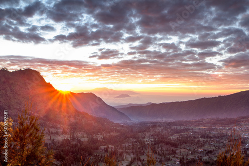 First Ray at  Mount Bromo, Bromo Tengger Semeru National Park, East Java, Indonesia