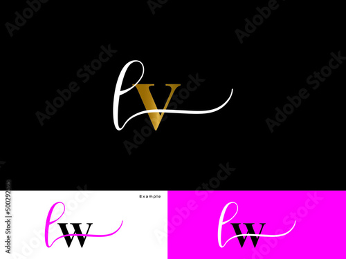 Initials LV Logo Icon, Signature Lv vl Letter Logo Image Vector For boutique or all kind of use photo