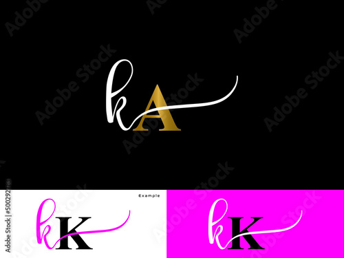 Letter KA Logo Icon, signature Ka ak Letter Logo Image Design For Your Exclusive Business