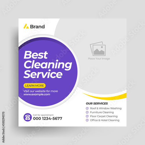 Best cleaning service social media post design | web banner layout | creative square flyer | Instagram post design template