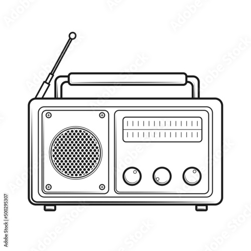 Vector Radio Vintagevector line art vintage radio