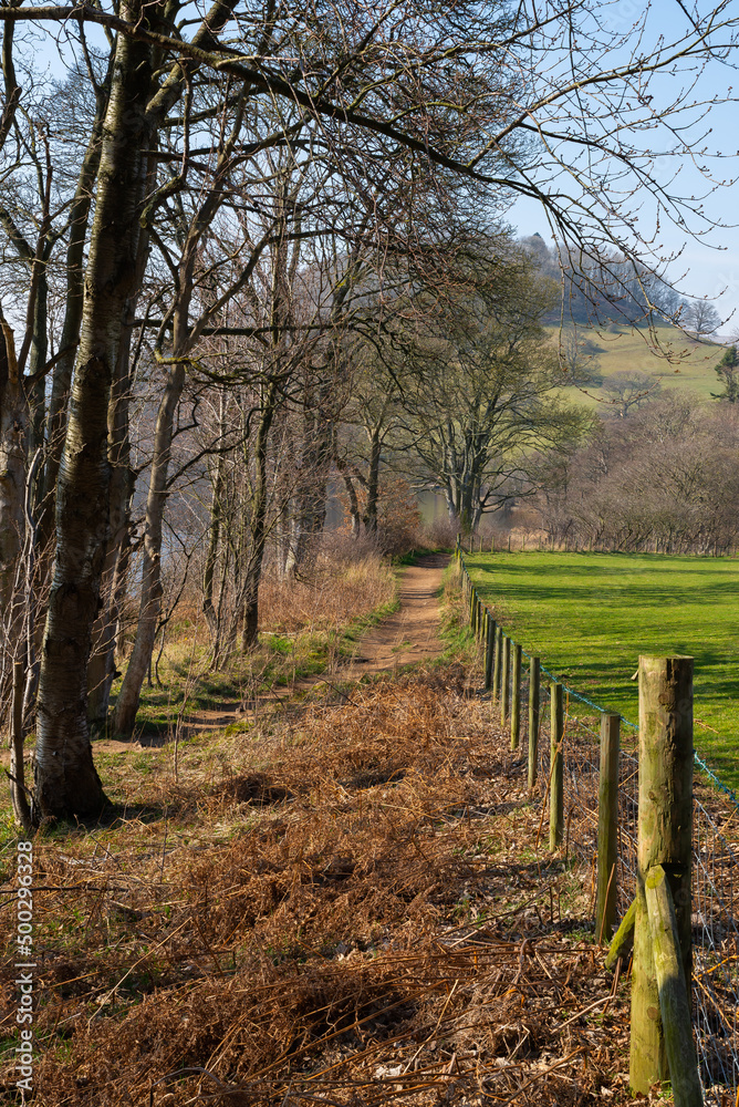 Path along the field. Path along the field.