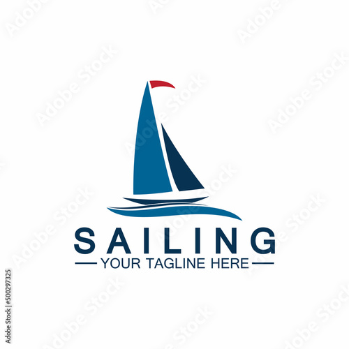 Sailing boat logo Template vector