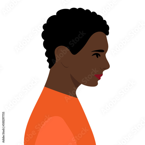 portrait african american flat design, isolated, vector