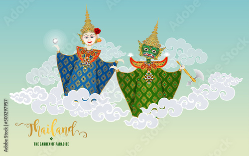Thailand travel concept The Most Beautiful Places To Visit In Thailand in flat style in flat design color.