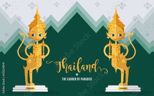 Thailand travel concept The Most Beautiful Places To Visit In Thailand in flat style in flat design color.