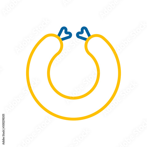 Ring of raw sausage vector icon