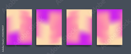 Abstract Vivid Colorful A4 Posters Set. Trendy Fluid Gradient