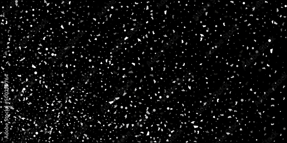 Obraz premium Silver grainy abstract texture overflows against a black background. Element of design.