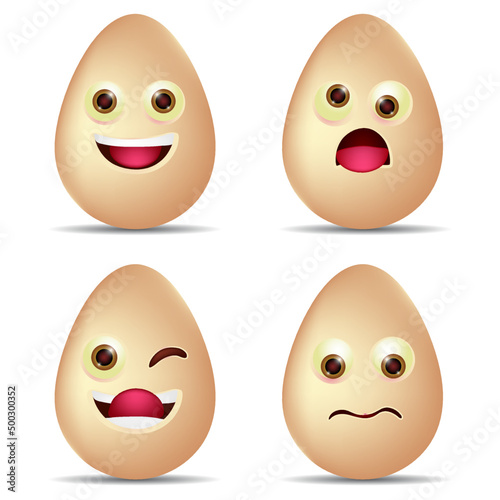 set of cartoon eggs, a set of cute eggs, a set of emoji eggs, easter egg, egg emoji, 