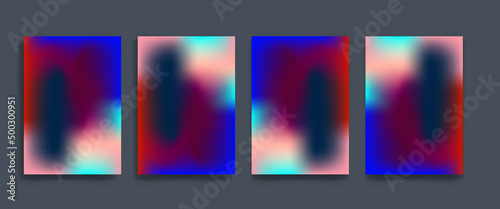 Canvastavla Blurred backgrounds set with modern abstract blurred color gradient patterns