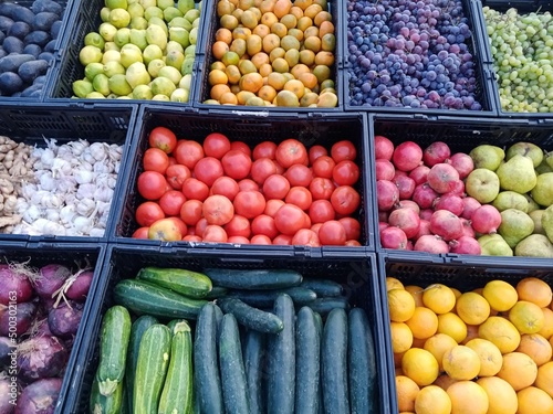 Frutas y verduras en el mercado