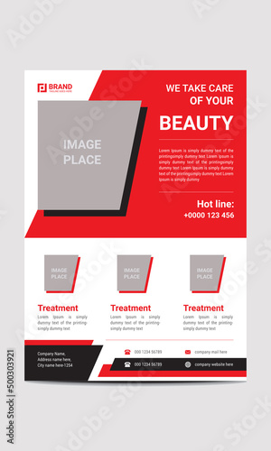 Unique beauty flyer template design with modern look