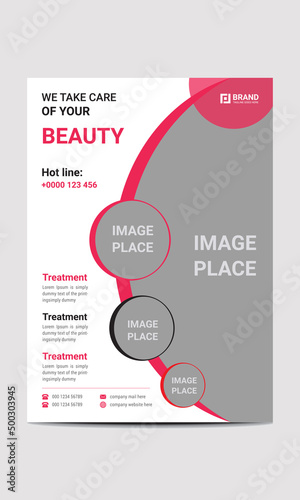 Unique beauty flyer template design with modern look