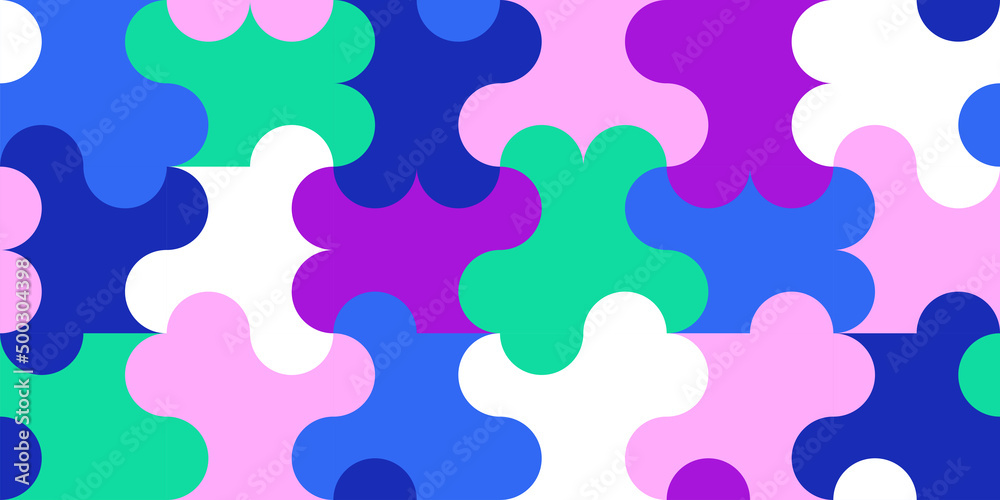 Puzzle geometric seamless pattern. Minimal endless background geometry shapes, abstract identity design. Vector art Puzzle geometric seamless pattern. Minimal endless background geometry shapes, abstract identity design. Vector art