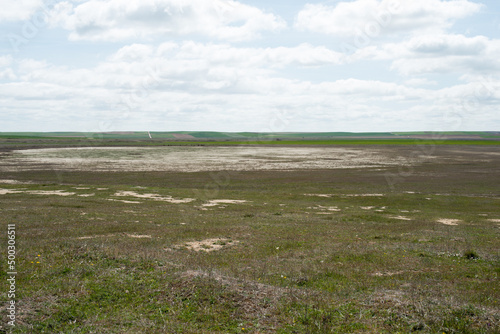 Dry pond at Villafafila, Zamora. Good place for bird watching. photo