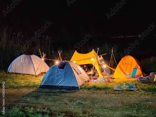 camping in the mountains