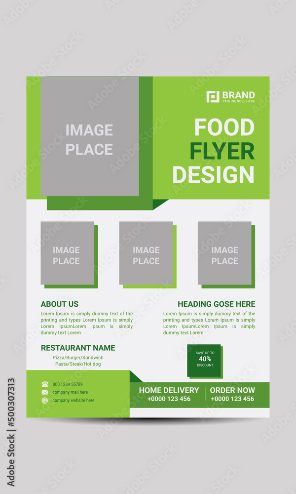 Food flyer design with modern look Food flyer design with modern look
