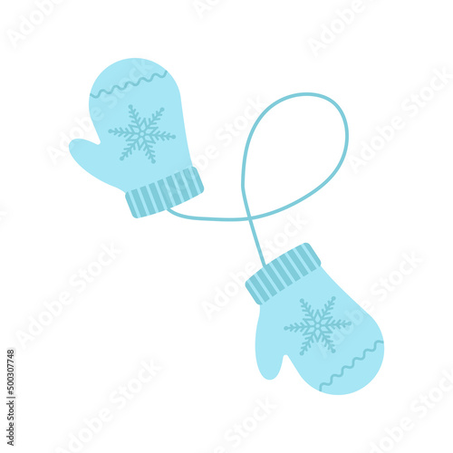 Obraz na płótnie Vector illustration of warm knitted mittens design isolated on transparent background.flat style w salonie