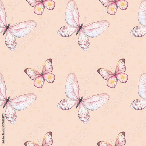 watercolor butterfly seamless pattern