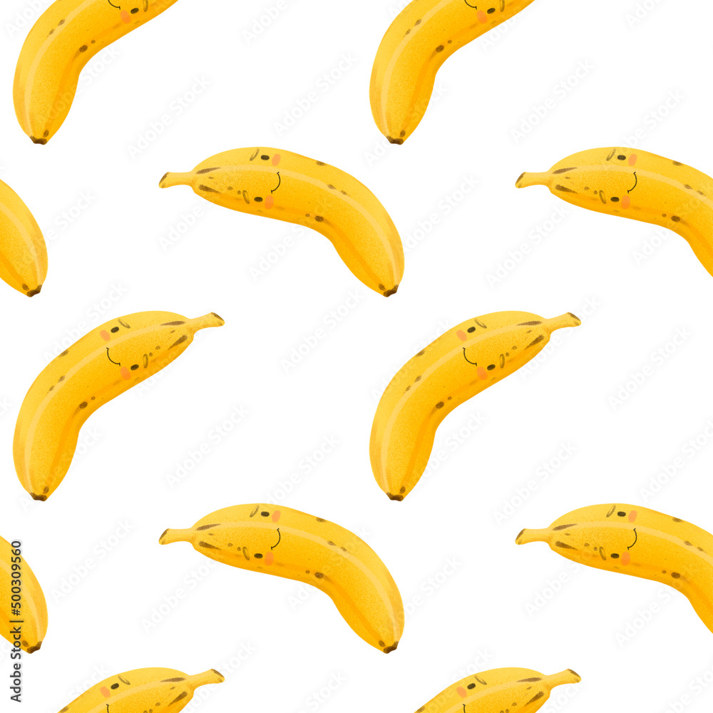 cute kawaii fruits banana seamless pattern cute kawaii fruits banana seamless pattern