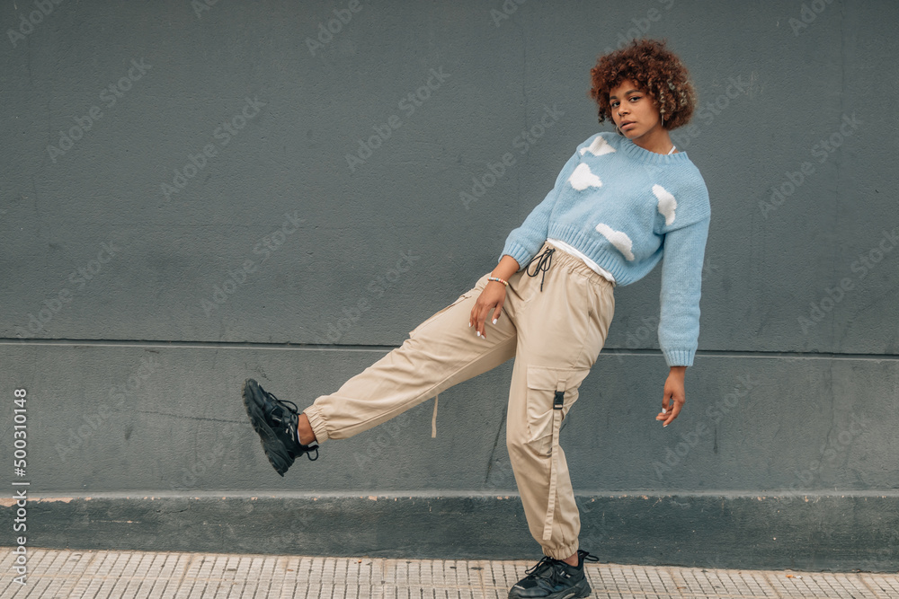 © carballo - young african american girl posing on the street © carballo - young african american girl posing on the street