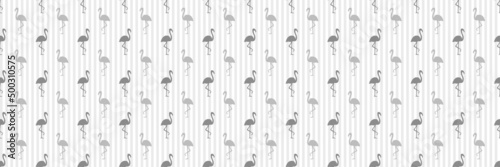 Seamless stripe pattern with flamingos. Abstract birds. Silhouettes of animals. Print for polygraphy, posters, shirts and textiles