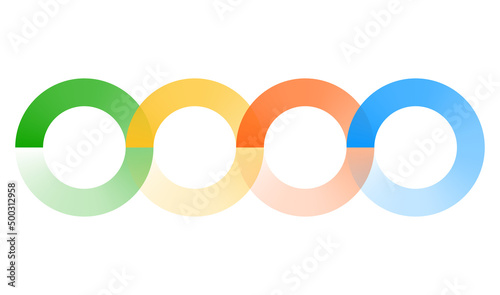Intersecting circles, rings abstract geometric icon, vector illustration
