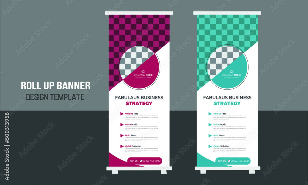 Corporate Modern Roll Up Banner Design Template or Professional and Pull Up Banner Design 