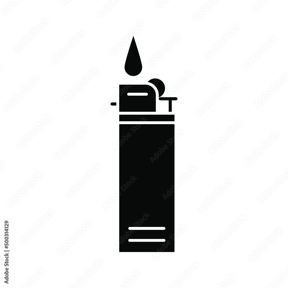 Gas Lighter Icon. Ignition, Burner Symbol Color Editable Gas Lighter Icon. Ignition, Burner Symbol Color Editable