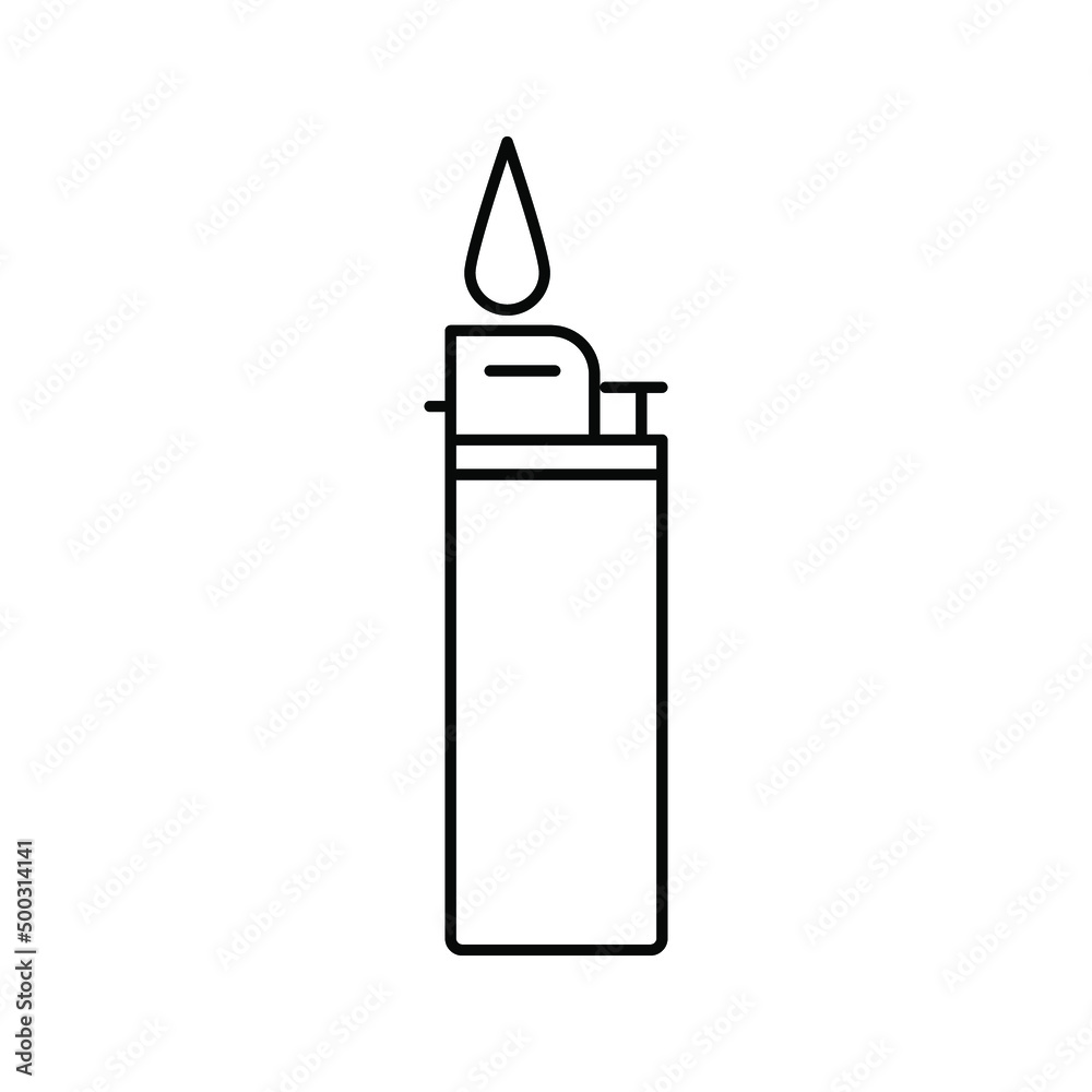 Gas Lighter Icon. Ignition, Burner Symbol Color Editable Gas Lighter Icon. Ignition, Burner Symbol Color Editable