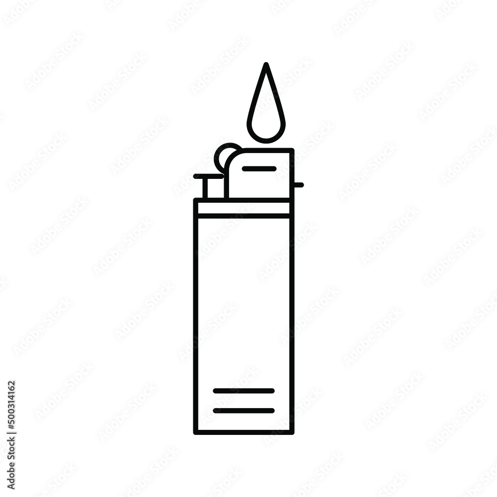 Gas Lighter Icon. Ignition, Burner Symbol Color Editable Gas Lighter Icon. Ignition, Burner Symbol Color Editable