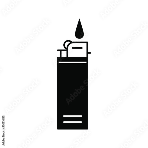 Gas Lighter Icon. Ignition, Burner Symbol Color Editable