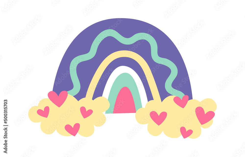Fototapeta premium Cartoon Childish Rainbow. Vector illustration
