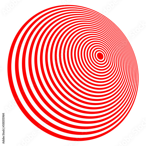 Concentric radial circles, rings design element icon