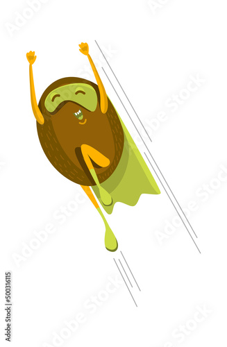 Cartoon potato superhero. Vector illustration
