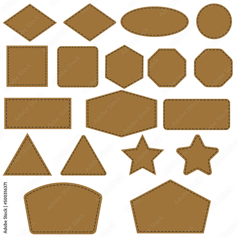 Leather Patch icon vector set. Leather Pattern illustration sign collection. Hat Patch symbol or logo.