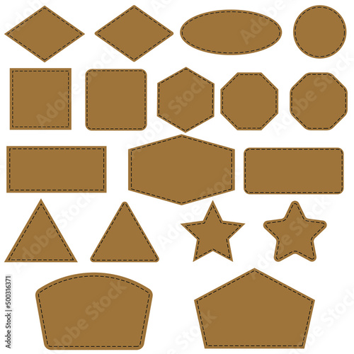 Leather Patch icon vector set. Leather Pattern illustration sign collection. Hat Patch symbol or logo. photo