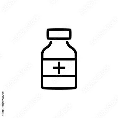 Medicine pills bottle icon isolated on white background
