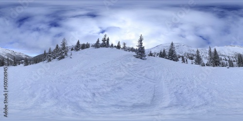 Fototapeta Naklejka Na Ścianę i Meble -  Tatra Mountains in Winter Snow 360 HDRI Panorama