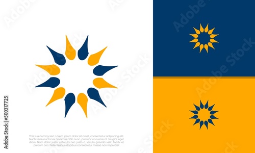 Solar Energy Logo Design. Abstract Solar Logo. 