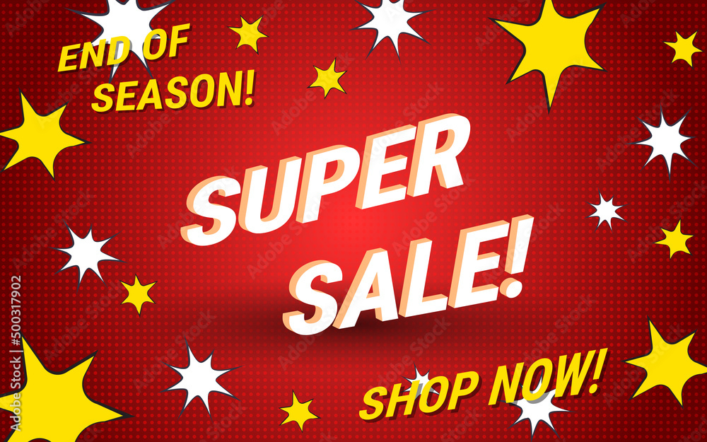 Super sale, discount banner vector design template Super sale, discount banner vector design template