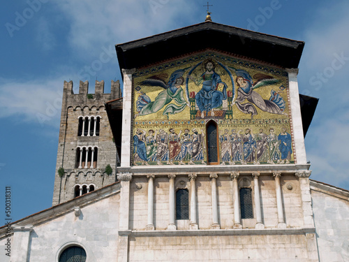 Lucca - San Frediano Church 13th Century Ascension mosaic by Berlinghieri. photo
